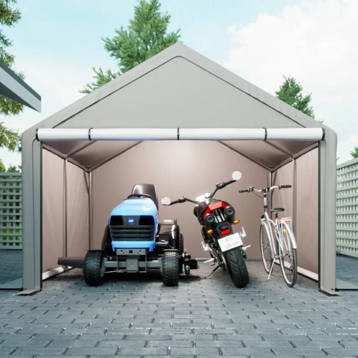10 Ft. W X 10 Ft. D Portable Storage Shed Bike Shed Motorcycle Garage - Image 1