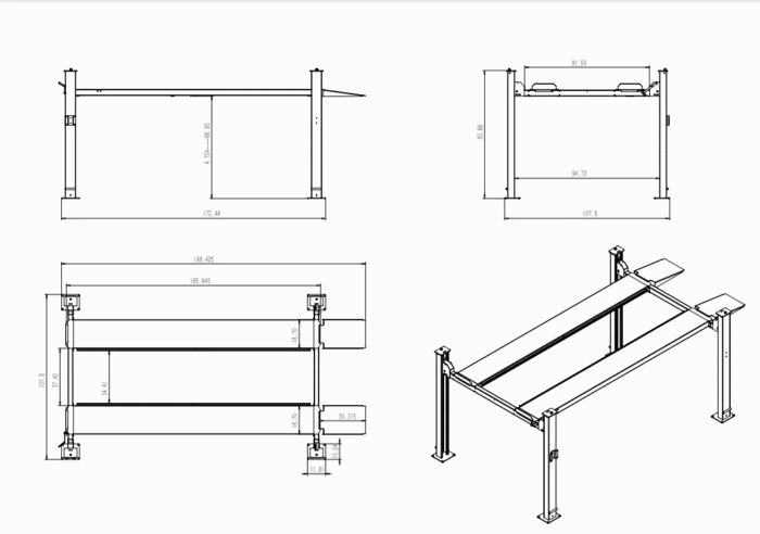 4H850 Heavy Duty Four Post Car lift 8500Lbs By KaTool - Image 2