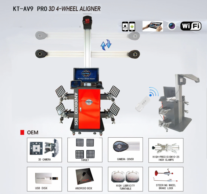 AV9 Wheel Alignment Machine Works on Two Post And Scissor Lift By Ka Tool - Image 4