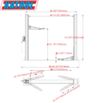 H100 Two Post Vehicle Lift 10,000 lbs By KaTool - Image 2