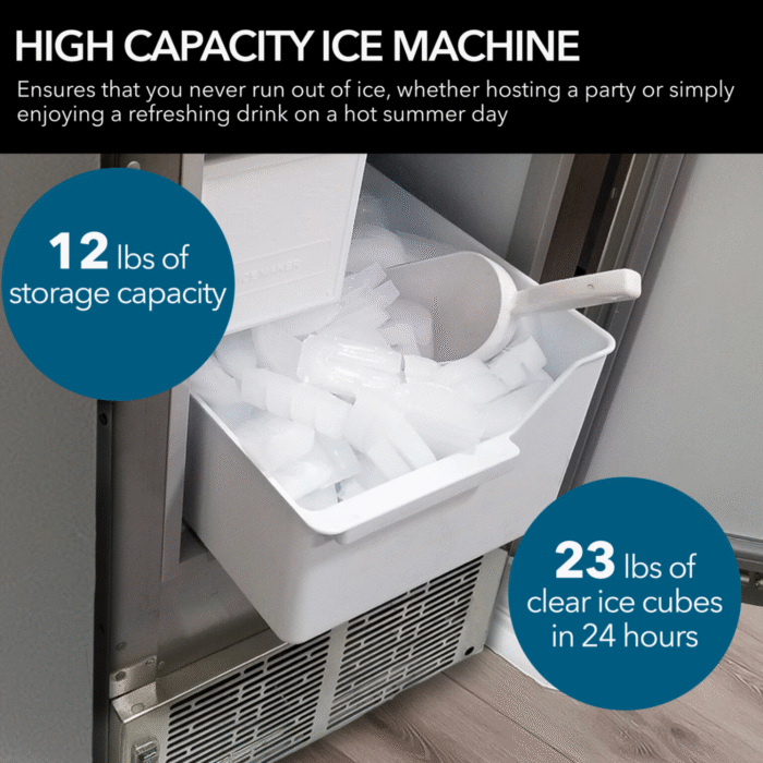 Whynter MIM14231SS 14in 23 lbs Undercounter Automatic Stainless Steel Marine Ice Maker - Image 6
